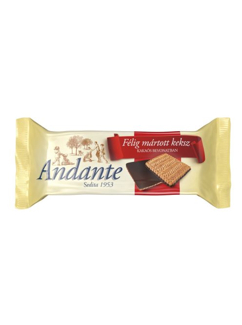 Andante Biscuiți semi-dipped shortbread - 100g