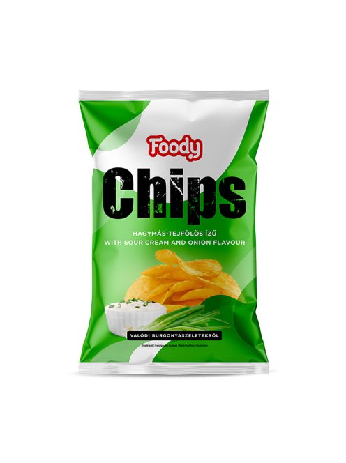 Foody chipsuri cu aromă de ceapă și smântână - 75g