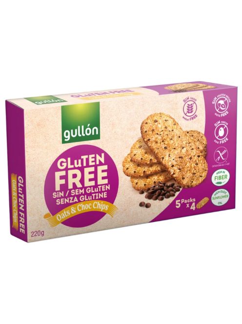 GULLON Ovăz fără gluten, biscuiți cu ciocolată - 220g
