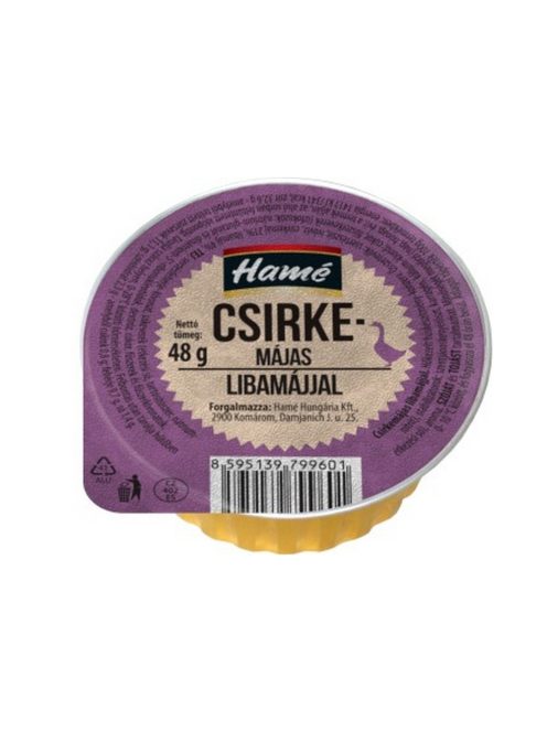 Hame pate cu ficat de pui și gâscă - 48g
