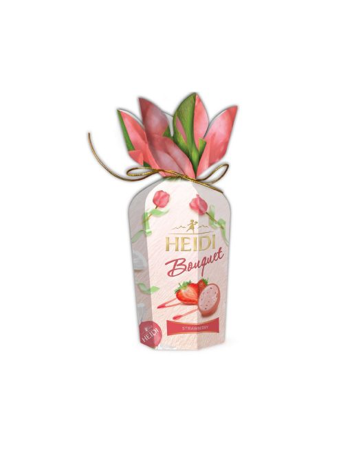 Heidi praline asortate bouquet cu căpșuni și ciocolată albă - 120g