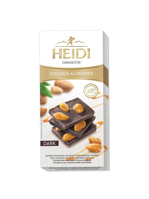 Heidi ciocolată neagră cu migdale caramelizate - 100g