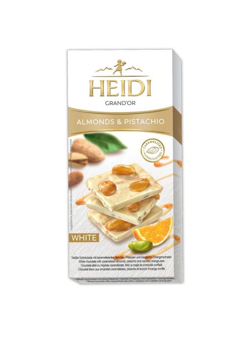 Heidi ciocolată albă gourmet  cu fistic mandarină - 100g