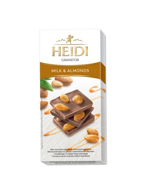 Heidi ciocolata cu lapte și cu migdale întregiă 100g