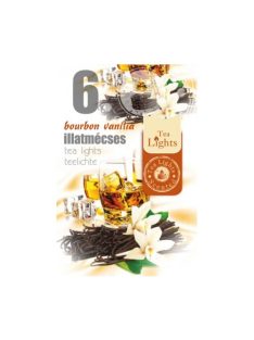 Lumânări de ceai Bourbon-vanilie - 6 bucăți