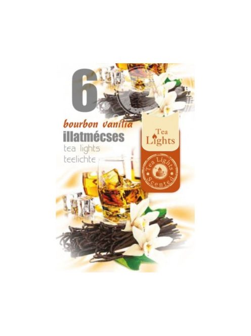 Lumânări de ceai Bourbon-vanilie - 6 bucăți