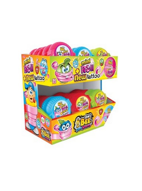 Johny Bee Mini Roll Meter gumă de mestecat cu tatuaj - 18g