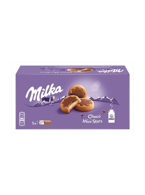 Milka choco mini  Biscuiți stele umplute cu cremă de lapte - 185g