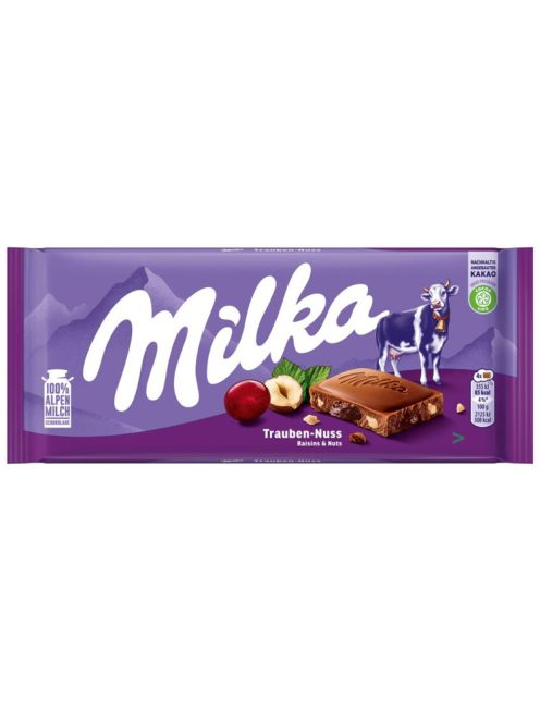 Milka Ciocolată  cu stafide și alune - 100g