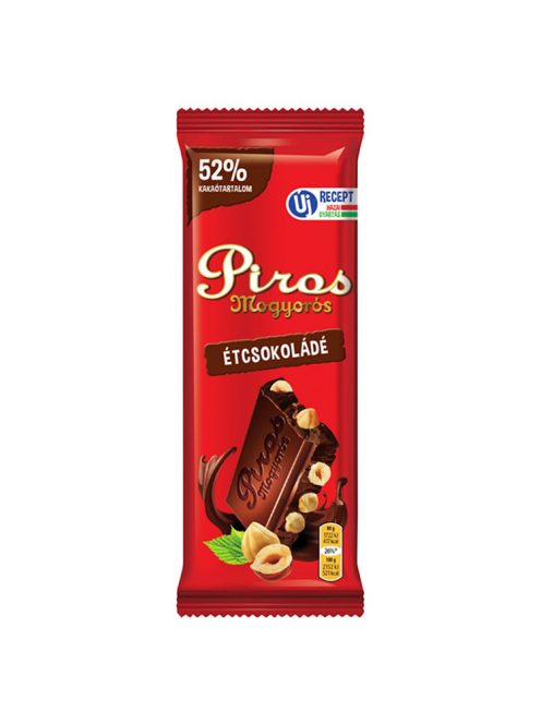 ”Piros” Ciocolată neagară cu alune  - 80g