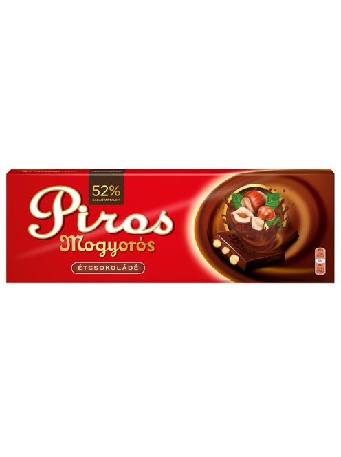 ”Piros” Ciocolată neagară cu alune  - 250g