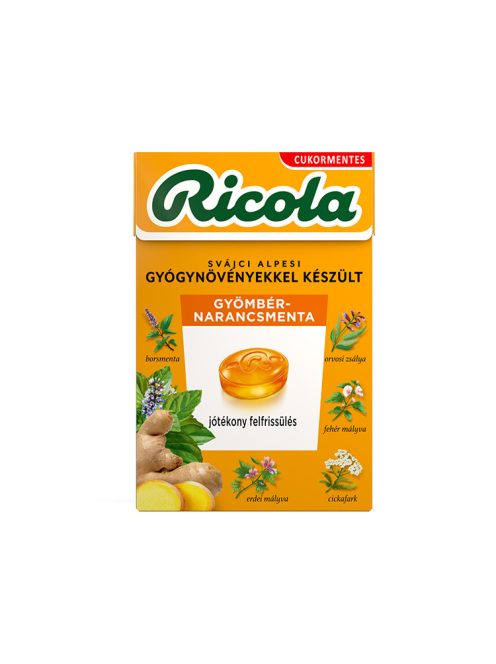 Ricola bomboane cu aromă de ghimbir, portocale și mentă - 40 g