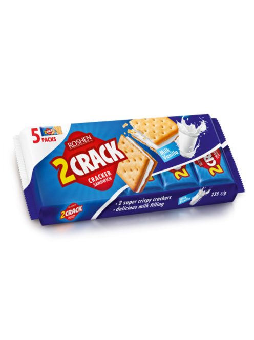 Roshen 2Crack biscuiți umpluți cu cremă de lapte-vanilie - 235g