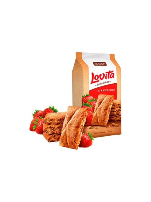 Roshen Lovita Cake Cookies prăjitură pentru ceai cu căpșuni - 168g