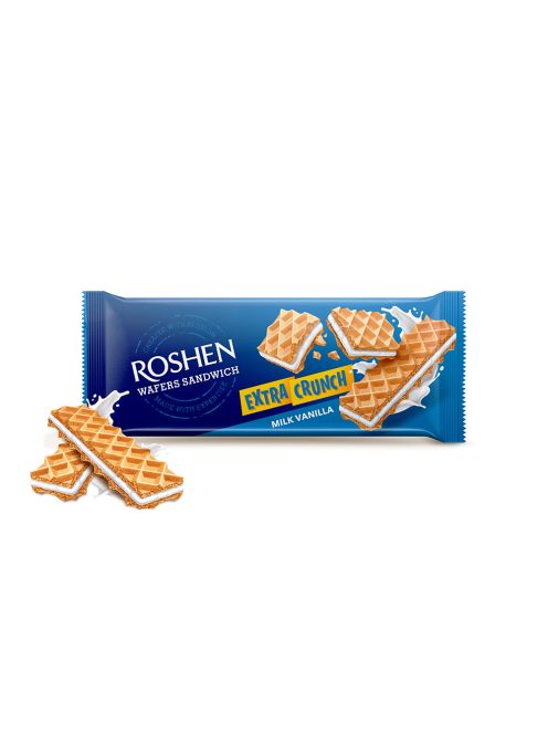 Roshen Extra Crunch Wafers cu umplutură de cremă de vanilie - 142 g