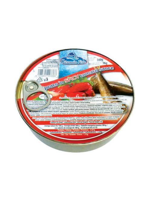 Sprotni conservă de pește ton roșii picante întregi - 160g