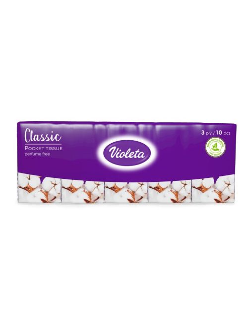 Violeta batista de hartie 3 straturi clasic soft - 10x10buc