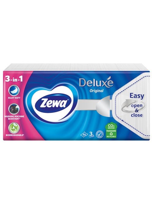Zewa Deluxe Classic (alb) batiste cu 3 straturi - 90 buc