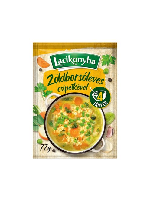 Lacikonyha Supă de mazăre verde cu tăiței - 77 g