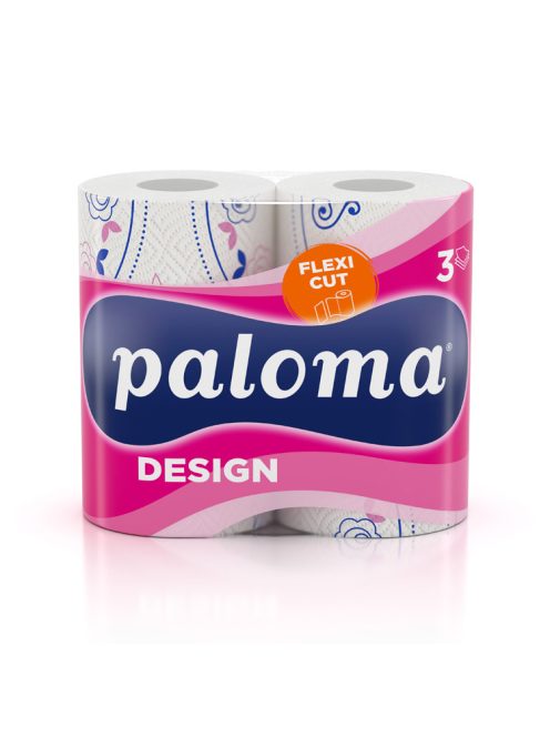 Paloma Flexi Sheet Design Prosoape de hârtie rolă color cu 3 straturi - 2 role