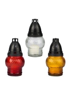   Bol din sticlă cu capac din plastic, sferic ondulat - 140mm (LA 72K)