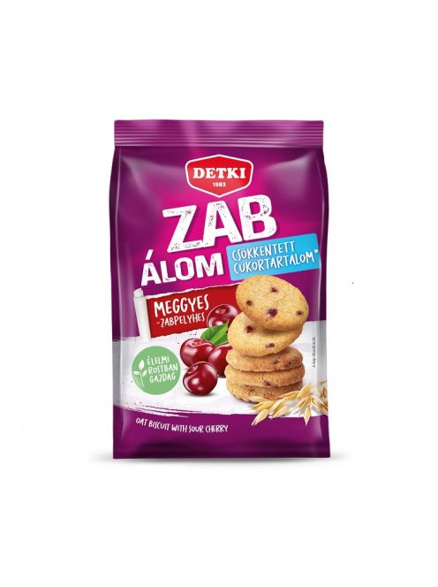 Detki Oat-dream cherry, biscuiți cu fulgi de ovăz și zahăr redus - 150g