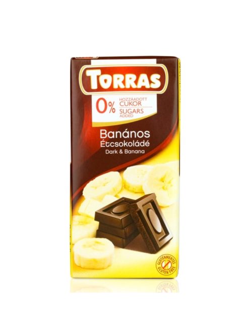 Torras ciocolată neagră cu banane fără zahăr adăugat - 75g