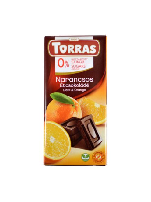 Torras ciocolată neagră cu portocale fără zahăr adăugat - 75g