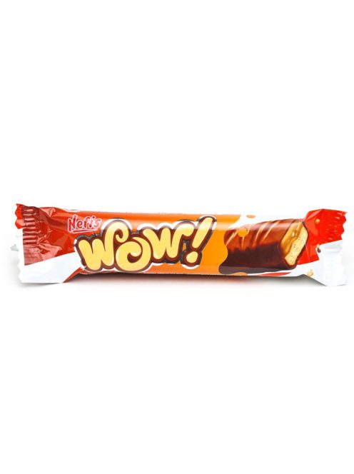 NEFIS Batoane de biscuiți cu cremă de caramel Wow învelite în cacao - 35 g