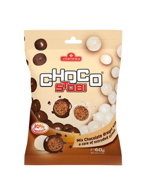 Choco Stobi drajeuri de ciocolată mixtă cu cereale extrudate  - 60 g